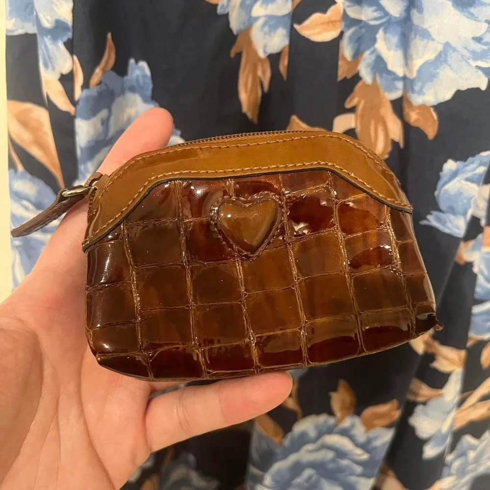 Brighton brown crocodile print coin purse mini y2k